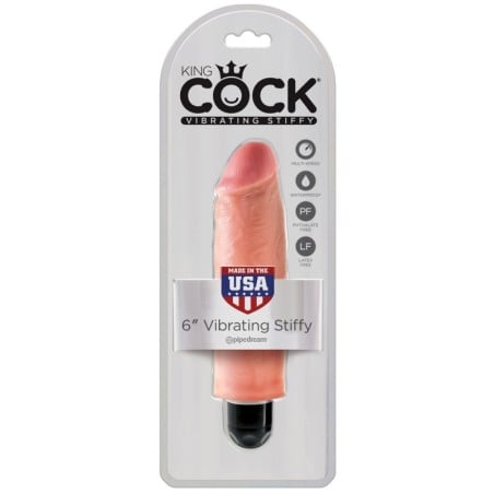 King Cock  6" Vibrating Stiffy - Flesh