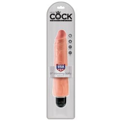 King Cock  9" Vibrating Stiffy - Flesh