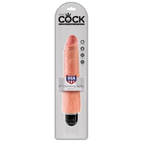 King Cock  9" Vibrating Stiffy - Flesh
