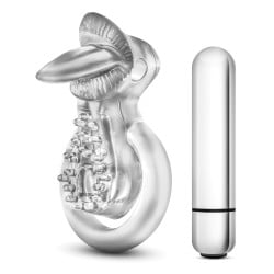 Blush Stay Hard Vibrating Tongue Ring - 10 Function Clear