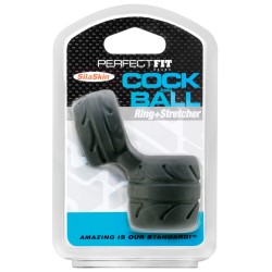 New Perfect Fit SilaSkin Cock and Ball Ring - Black