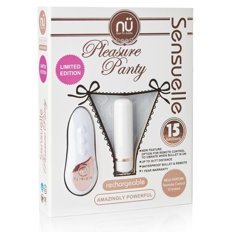 Sensuelle Pleasure Panty Bullet w/Remote Control - 15 Function White Sensuelle Pleasure Panty Bullet w/Remote Control - 15 Function White