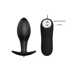 Pretty Love Vibrating Bulb Shaped Butt Plug - Black