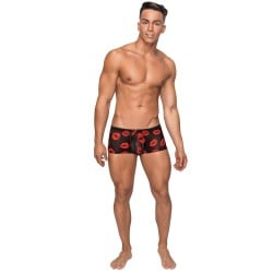 Kiss Me Stretch Mesh Mini Short Blk/Rd SM