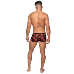 Kiss Me Stretch Mesh Mini Short Blk/Rd XL