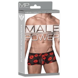 Kiss Me Stretch Mesh Mini Short Blk/Rd XL
