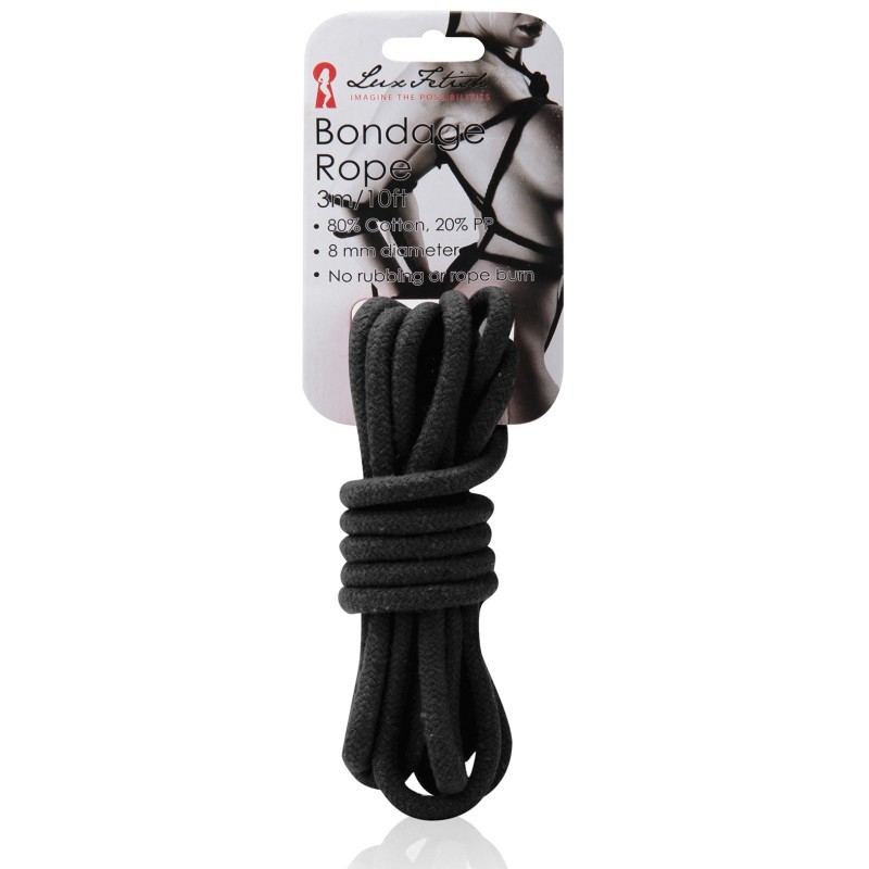 Lux Fetish Bondage Rope - 3 m Black Lux Fetish Bondage Rope - 3 m Black