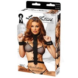 Lux Fetish 3 pc Adjustable Neck & Wristraint Set