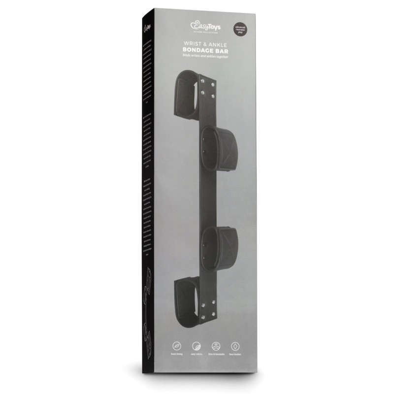 Easy Toys Wrist & Ankle Bondage Bar - Black Easy Toys Wrist & Ankle Bondage Bar - Black