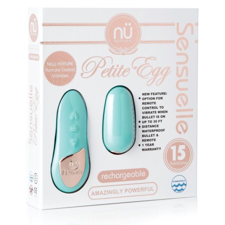 Sensuelle Remote Control Petite Egg - 15 Function Blue