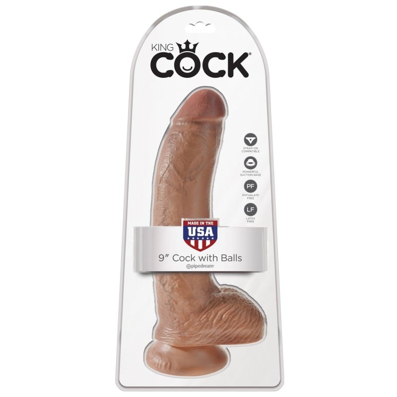 King Cock 9" Cock w/Balls - Tan King Cock 9" Cock w/Balls - Tan