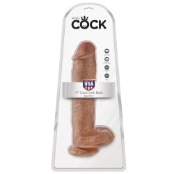King Cock 11" Cock w/Balls - Tan
