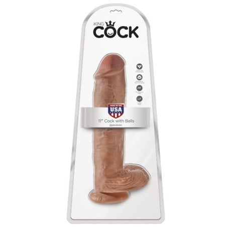 King Cock 11" Cock w/Balls - Tan
