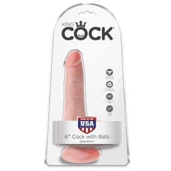 King Cock 6" Cock w/Balls - Flesh