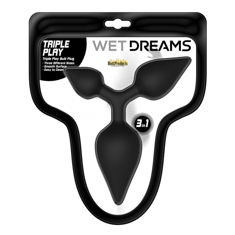 Wet Dreams Triple Play Anal Plug - Black Wet Dreams Triple Play Anal Plug - Black