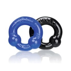 Oxballs Ultraballs Cock Rings - Black/Clear Pack of 2