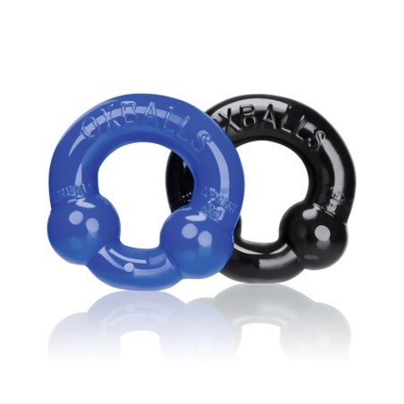 Oxballs Ultraballs Cock Rings - Black/Clear Pack of 2