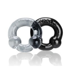 Oxballs Ultraballs Cock Rings - Black/Police Blue Pack of 2