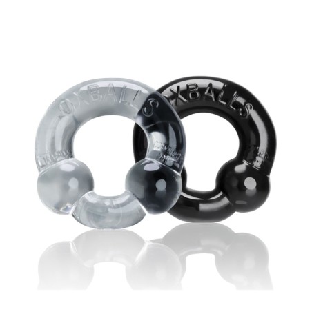 Oxballs Ultraballs Cock Rings - Black/Police Blue Pack of 2