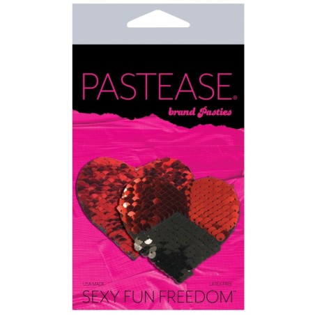 Pastease Color Changing Flip Sequins Hearts - Red/Black O/S