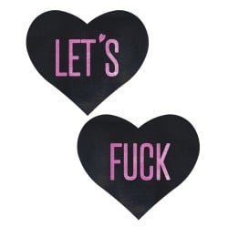 Pastease Let's Fuck Hearts - Black O/S