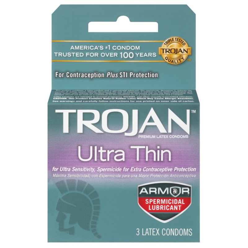 Trojan Ultra Thin Armor Spermicidal - Box of 3 Trojan Ultra Thin Armor Spermicidal - Box of 3