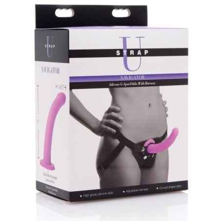Strap U Navigator Silicone G Spot Dildo w/Harness