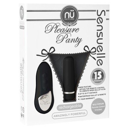 Sensuelle Pleasure Panty Bullet w/Remote Control - 15 Functions Black