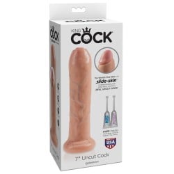 King Cock 7" Uncut Dildo - Flesh