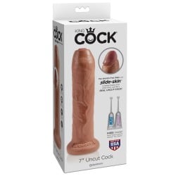 King Cock 7" Uncut Dildo - Tan