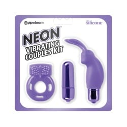 Neon Luv Touch Vibrating Couples Kit - Purple