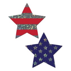 Pastease Glitter Patriotic Star - Red/Blue O/S