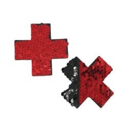 Pastease Color Changing Flip Sequins Cross - Red/Black O/S