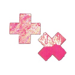 Pastease Color Changing Flip Sequins Cross - Pink O/S