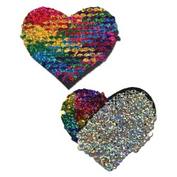Pastease Color Changing Flip Sequins Heart - Rainbow O/S