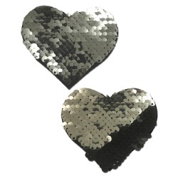 Pastease Color Changing Flip Sequins Heart - Slate/Black O/S