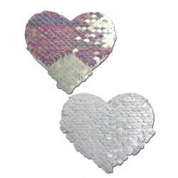 Pastease Color Changing Flip Sequins Heart - Pearl/White O/S