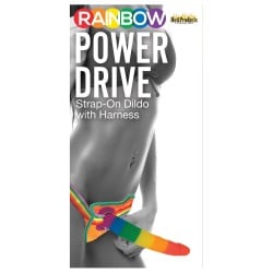 Rainbow 7" Strap On Dildo w/Harness