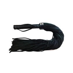 Rouge Suede Flogger w/Leather Handle - Black
