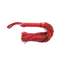 Rouge Short Leather Flogger - Red