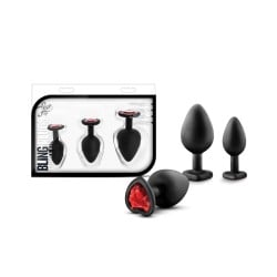 Blush Luxe Bling Plugs Training Kit - Black w/Red Gems