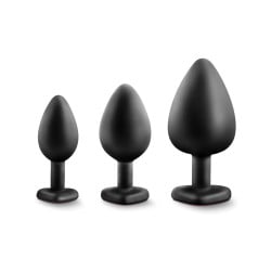 Blush Luxe Bling Plugs Training Kit - Black w/Red Gems