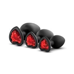 Blush Luxe Bling Plugs Training Kit - Black w/Red Gems