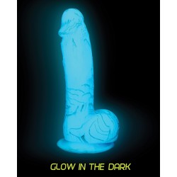 Addiction Luke 7.5" Glow in the Dark Dildo - Blue