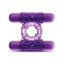 Blush Play With Me Double Play Dual Vibrating Cockring - Purple