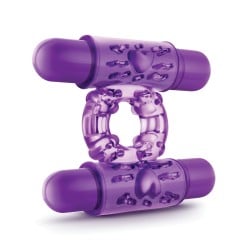 Blush Play With Me Double Play Dual Vibrating Cockring - Purple