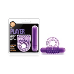 Blush Play With Me the Player Vibrating Double Strap Cockring - Purple