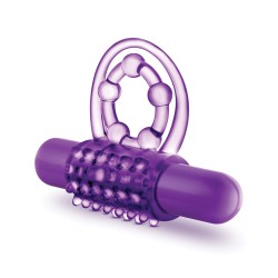 Blush Play With Me the Player Vibrating Double Strap Cockring - Purple