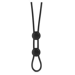 Blush Stay Hard Silicone Double Loop Cock Ring - Black