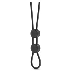 Blush Stay Hard Silicone Double Loop Cock Ring - Black